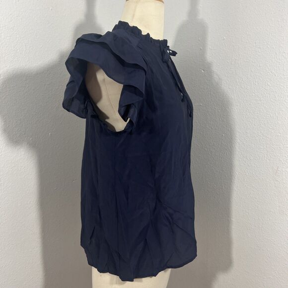 Vineyard Vines Top Women‎ XXS Navy Ruffle Fairy Grunge 90s Y2K - Picture 3 of 8